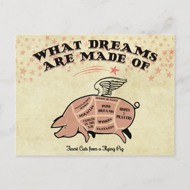 FLYIN PIG CUTS POSTCARD (Front)