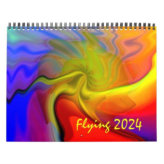 Flying 2024 Trippy Abstract Art Calendar (Cover)