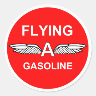 Flying A Gasoline Classic Round Sticker