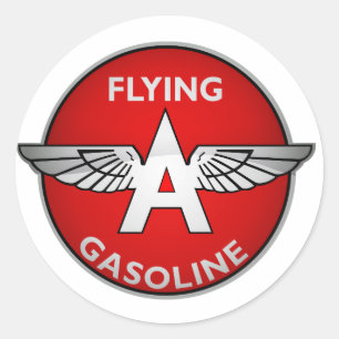 Flying A Gasoline crystal version Classic Round Sticker