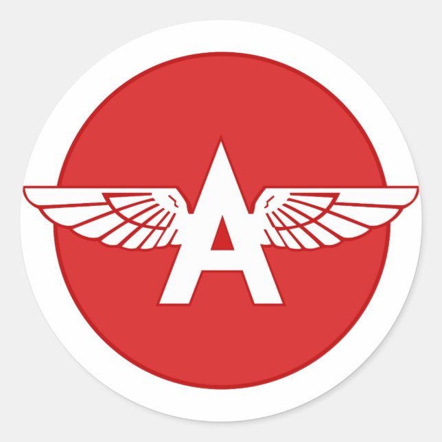 Flying A Gasoline Red Circle Flat version Classic Round Sticker (Front)