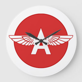 Flying A Gasoline Red Circle Flat version Large Clock