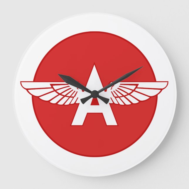 Flying A Gasoline Red Circle Flat version Large Clock (Front)