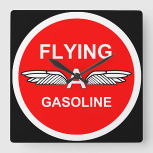 Flying A Gasoline Square Wall Clock