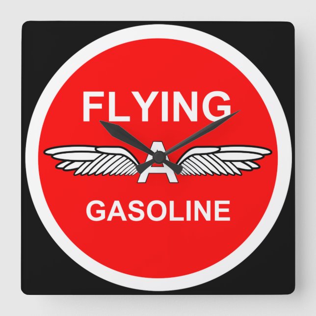 Flying A Gasoline Square Wall Clock (Front)