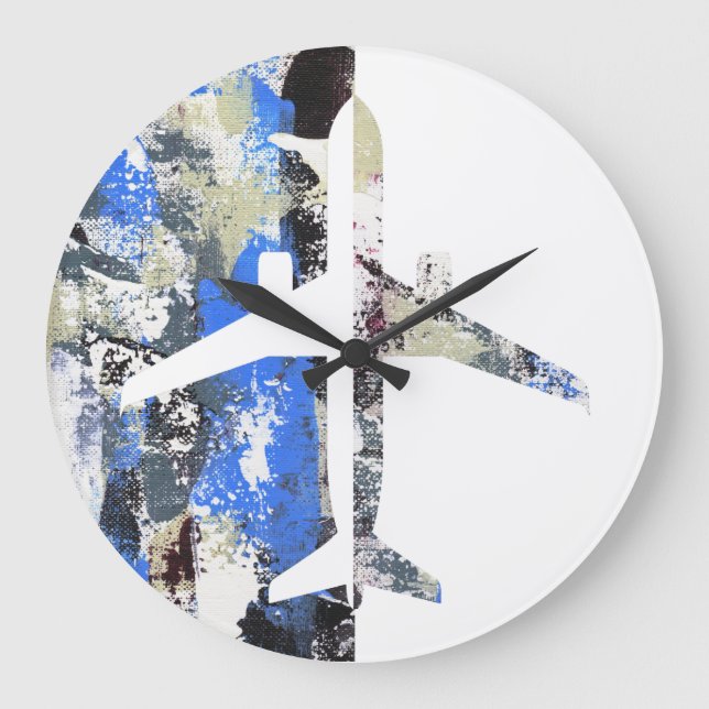 Flying Abstract by Michael Moffa Large Clock (Front)