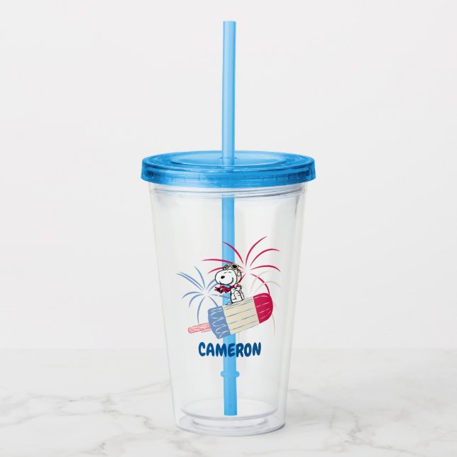 Flying Ace Snoopy on Ice Pop Acrylic Tumbler (Front)