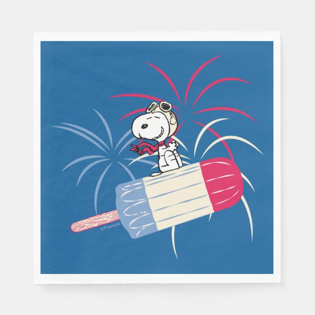 Flying Ace Snoopy on Ice Pop Napkin (Front)