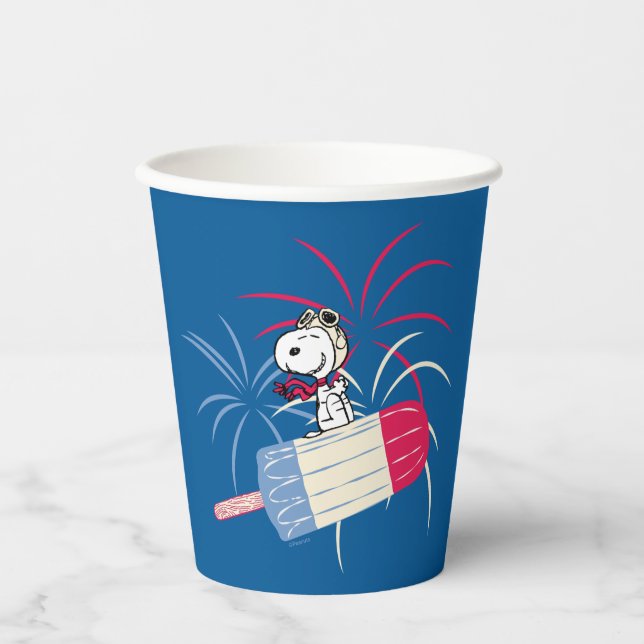 Flying Ace Snoopy on Ice Pop Paper Cups (Front)