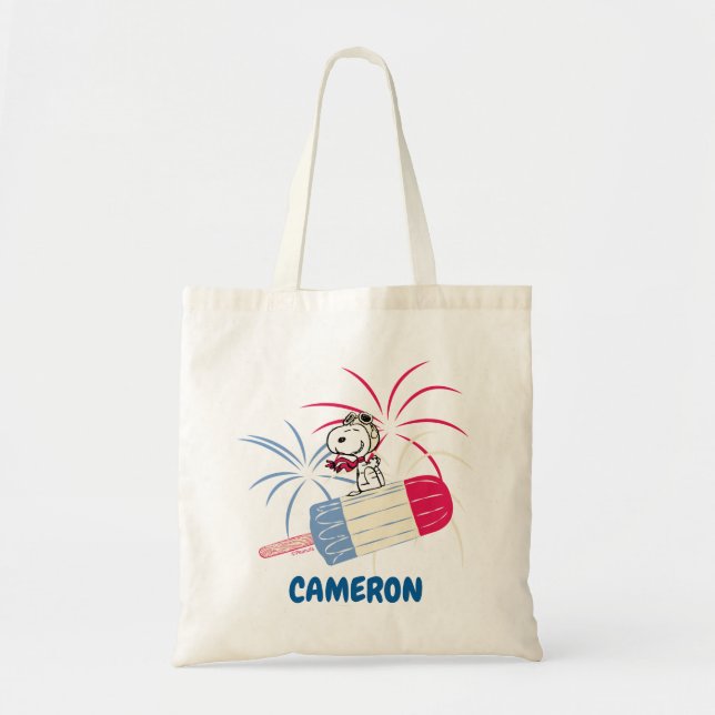Flying Ace Snoopy on Ice Pop Tote Bag (Front)