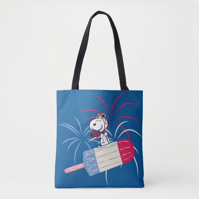 Flying Ace Snoopy on Ice Pop Tote Bag (Front)