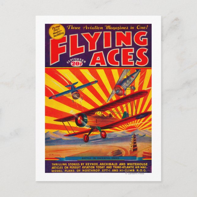 Flying Aces Magazine Cover 2 Postcard (Front)