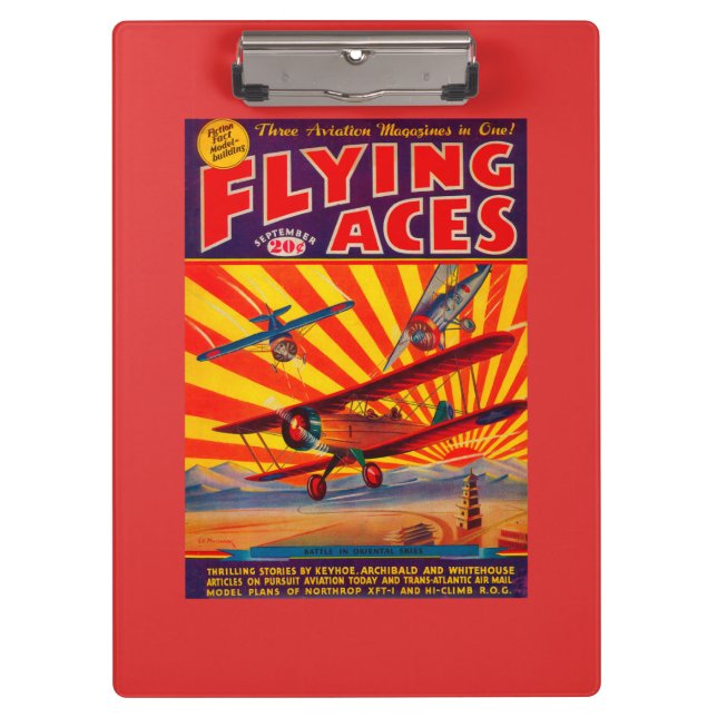 Flying Aces Magazine Cover Clipboard (Front)