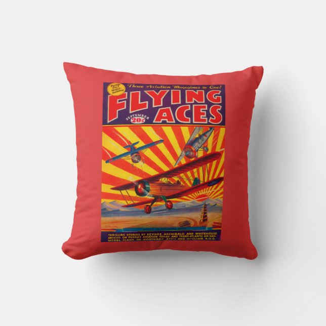 Flying Aces Magazine Cover Cushion (Front)