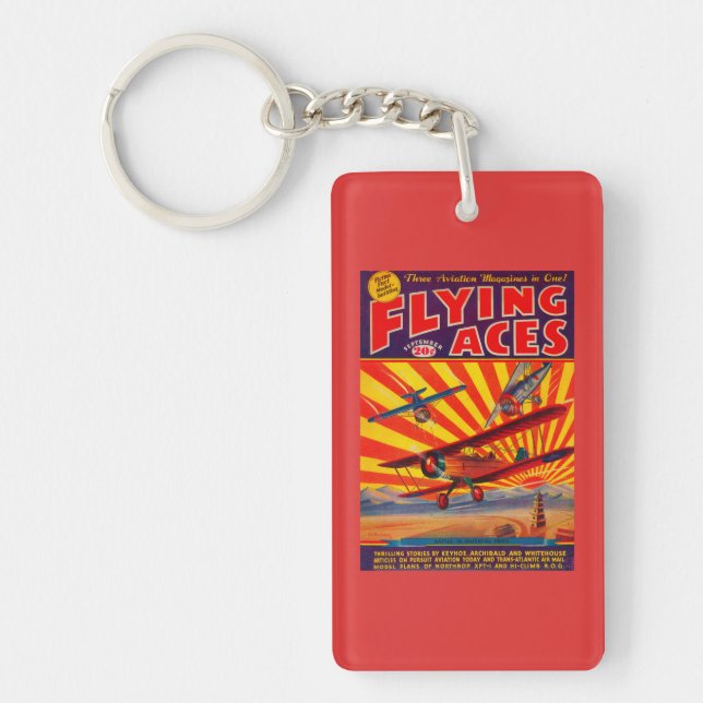 Flying Aces Magazine Cover Key Ring (Front)