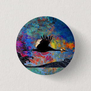 Flying Across Oceans 3 Cm Round Badge