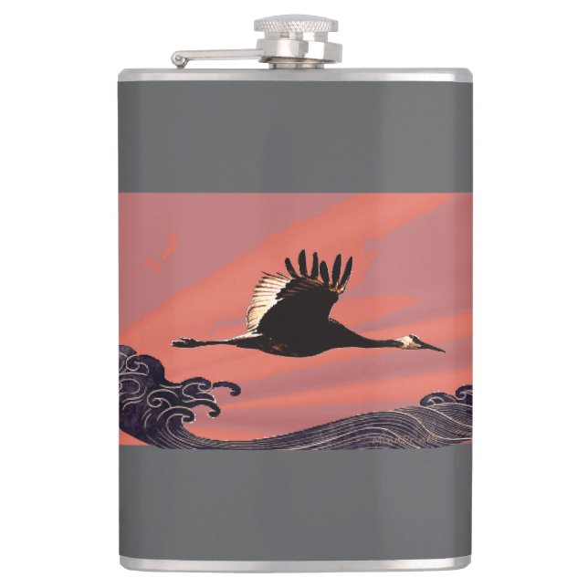 Flying Across Oceans Hip Flask (Front)