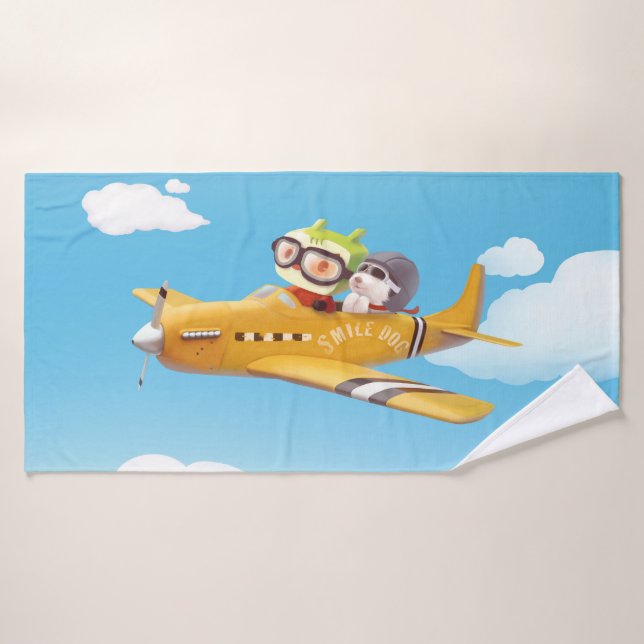 Flying Adventure with Dog Bath Towel (Bath Towel)