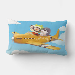 Flying Adventure with Dog Lumbar Cushion