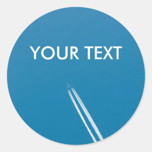 Flying aeroplane classic round sticker