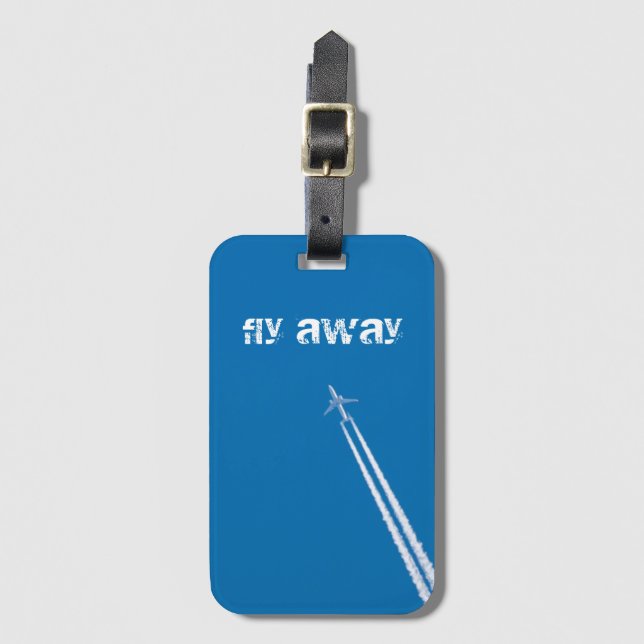 Flying aeroplane luggage tag (Front Vertical)