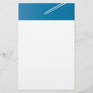 Flying aeroplane on a blue sky background stationery