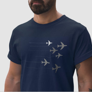 flying aeroplanes graphic blue T-Shirt
