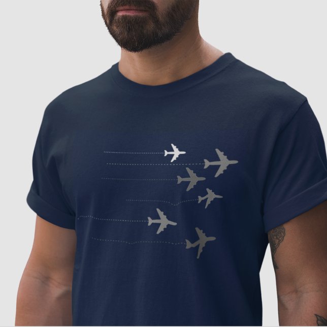 flying aeroplanes graphic blue T-Shirt (Creator Uploaded)