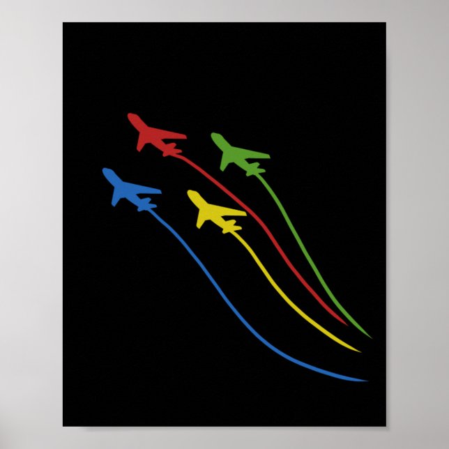 Flying Airplanes Funny Aviation Aircraft Pilot Poster (Front)