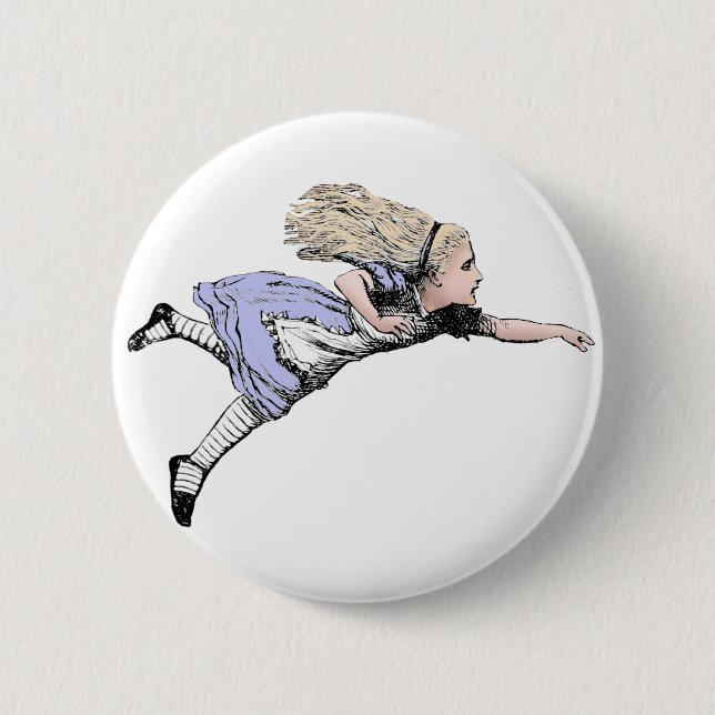 Flying Alice in Wonderland Looking Glass 6 Cm Round Badge (Front)