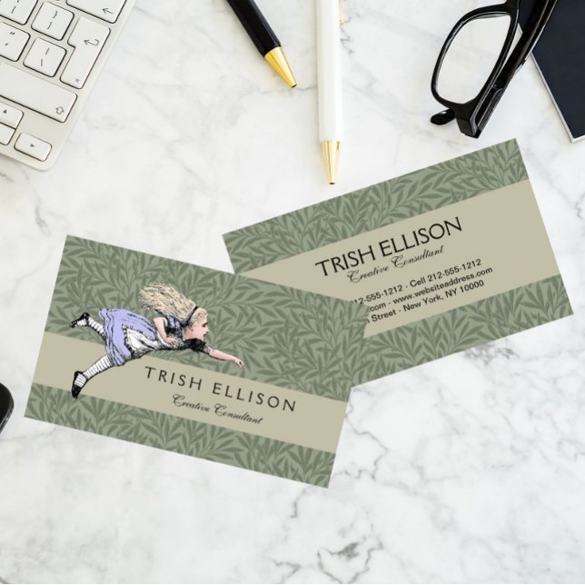 Flying Alice in Wonderland Looking Glass Business Card (Creator Uploaded)