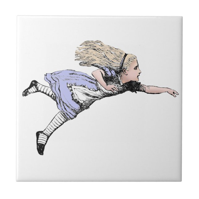 Flying Alice in Wonderland Looking Glass Ceramic Tile (Front)