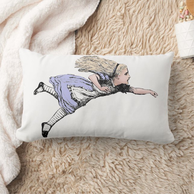 Flying Alice in Wonderland Looking Glass Lumbar Cushion (Blanket)