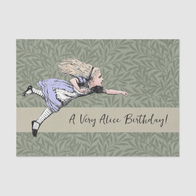 Flying Alice in Wonderland Looking Glass Tissue Paper (Front)