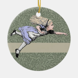 Flying Alice Wonderland Adventure Vintage Tenniel Ceramic Ornament