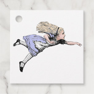 Flying Alice Wonderland Adventure Vintage Tenniel Favour Tags