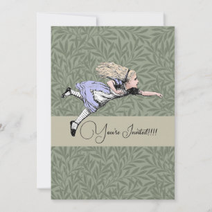Flying Alice Wonderland Adventure Vintage Tenniel Invitation