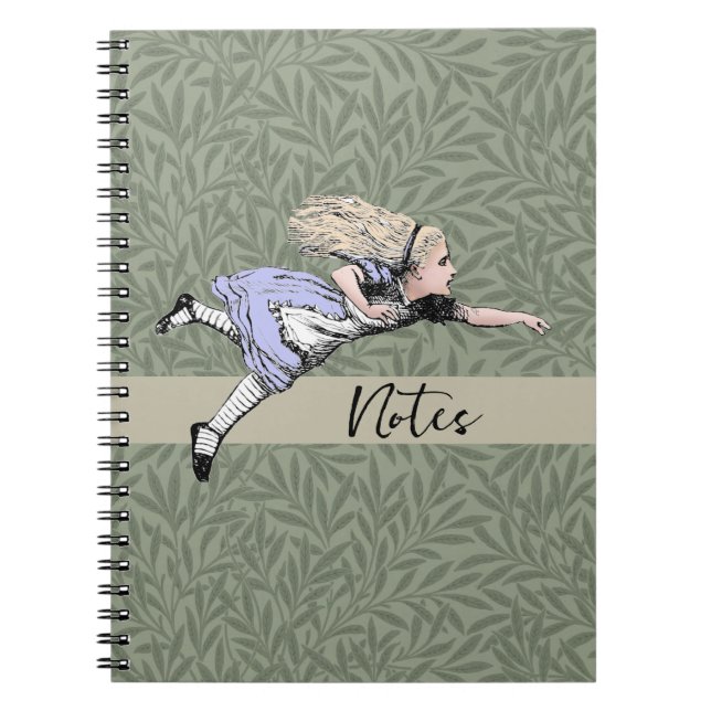 Flying Alice Wonderland Adventure Vintage Tenniel Notebook (Front)