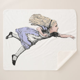 Flying Alice Wonderland Adventure Vintage Tenniel Sherpa Blanket