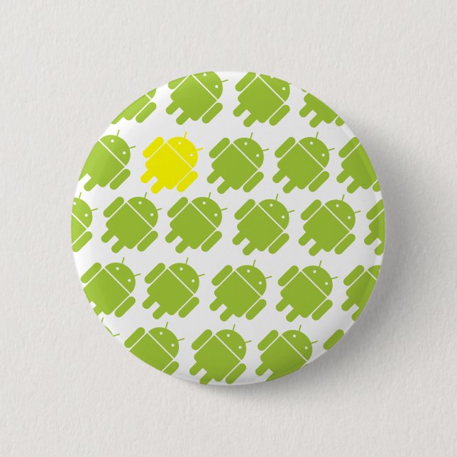 Flying Android Yellow 6 Cm Round Badge (Front)