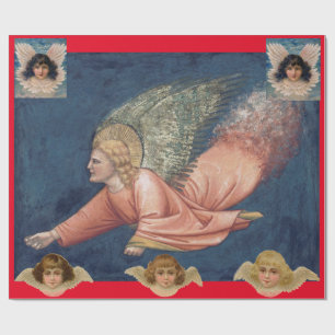 FLYING ANGEL Folded Greeting Card Wrapping Paper