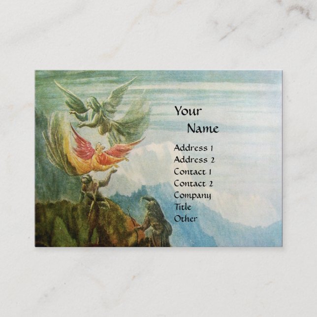 FLYING ANGELS MONOGRAM GEMSTONE red ruby Business Card (Front)