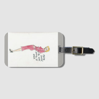 "Flying around the world Picking up trash" bag tag