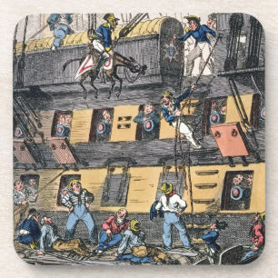 Flying Artillery or A Horse Marine (colour engravi Coaster