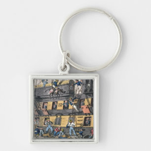 Flying Artillery or A Horse Marine (colour engravi Key Ring