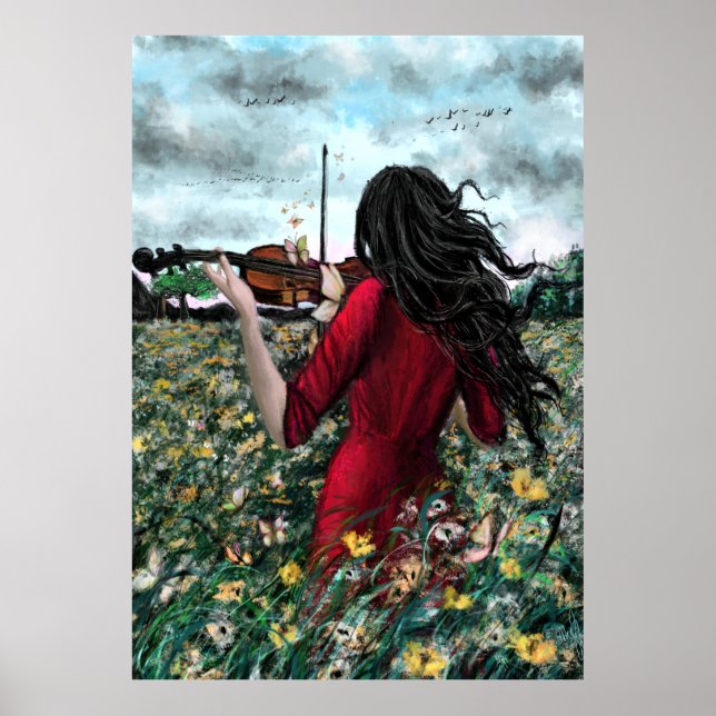 Flying Away Summer Sonata Poster Print - Painting (Front)