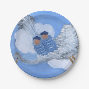 Flying Babies and Stork Paper Plates