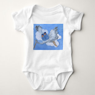Flying Baby Boys and Stork clothing Baby Bodysuit