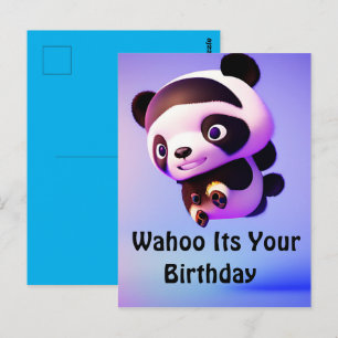 Flying Baby Panda, Postcard