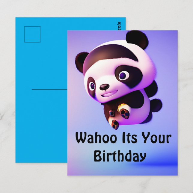 Flying Baby Panda, Postcard (Front/Back)